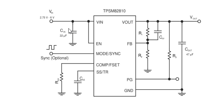 TPSM8281x 4A/3A Step-Down MicroSiP Power Modules - TI | Mouser